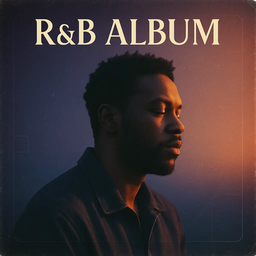 R&B Album Covers template with minimalist design and bold typography