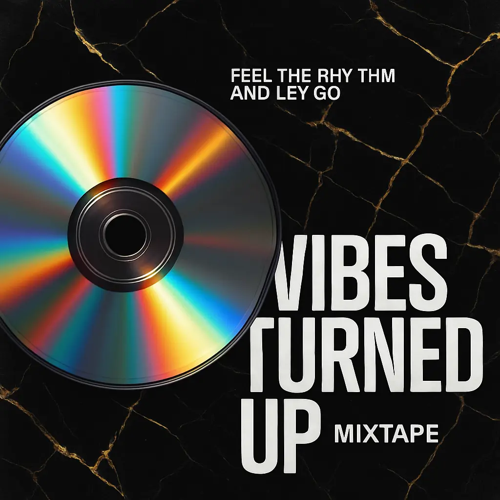 Mixtape Album Covers template featuring a reflective CD with bold white text