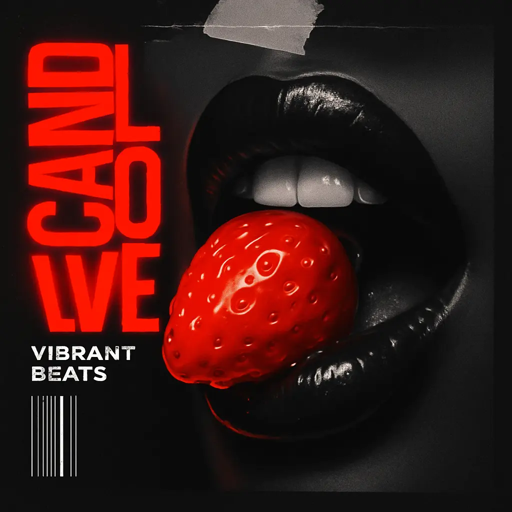 Mixtape Album Covers template with red candy and bold typography