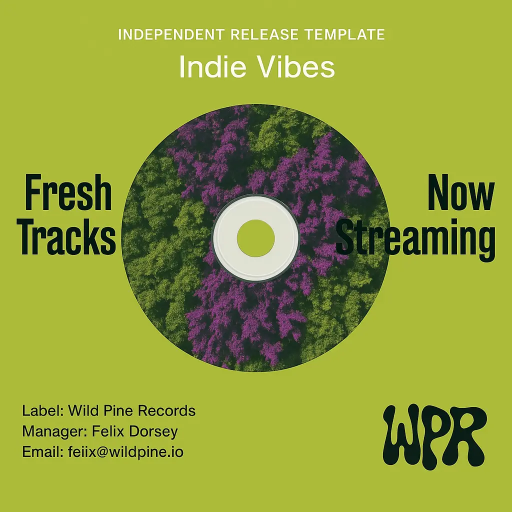 Minimalist Mixtape Album Covers template with chartreuse background and floral CD graphic