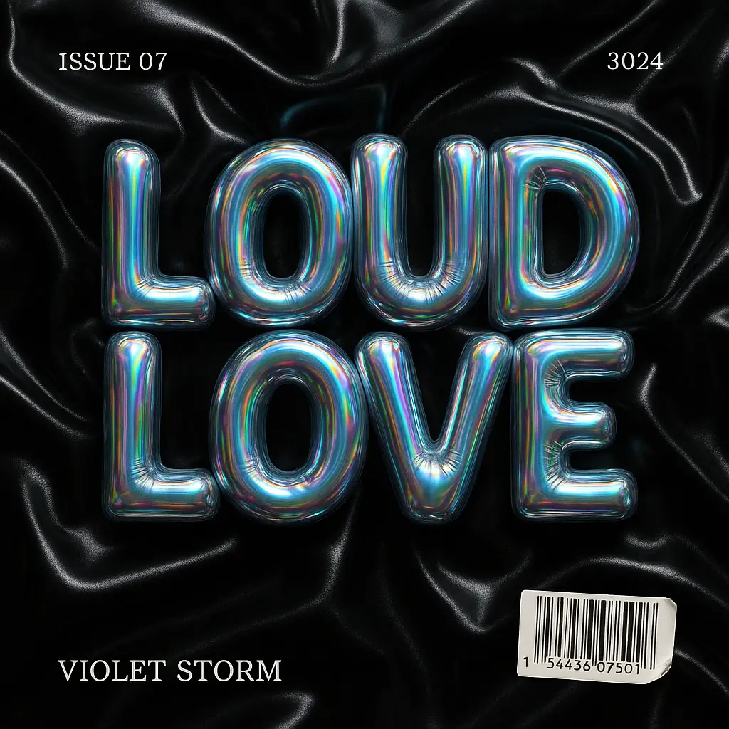 Futuristic Mixtape Album Covers template with holographic balloon text