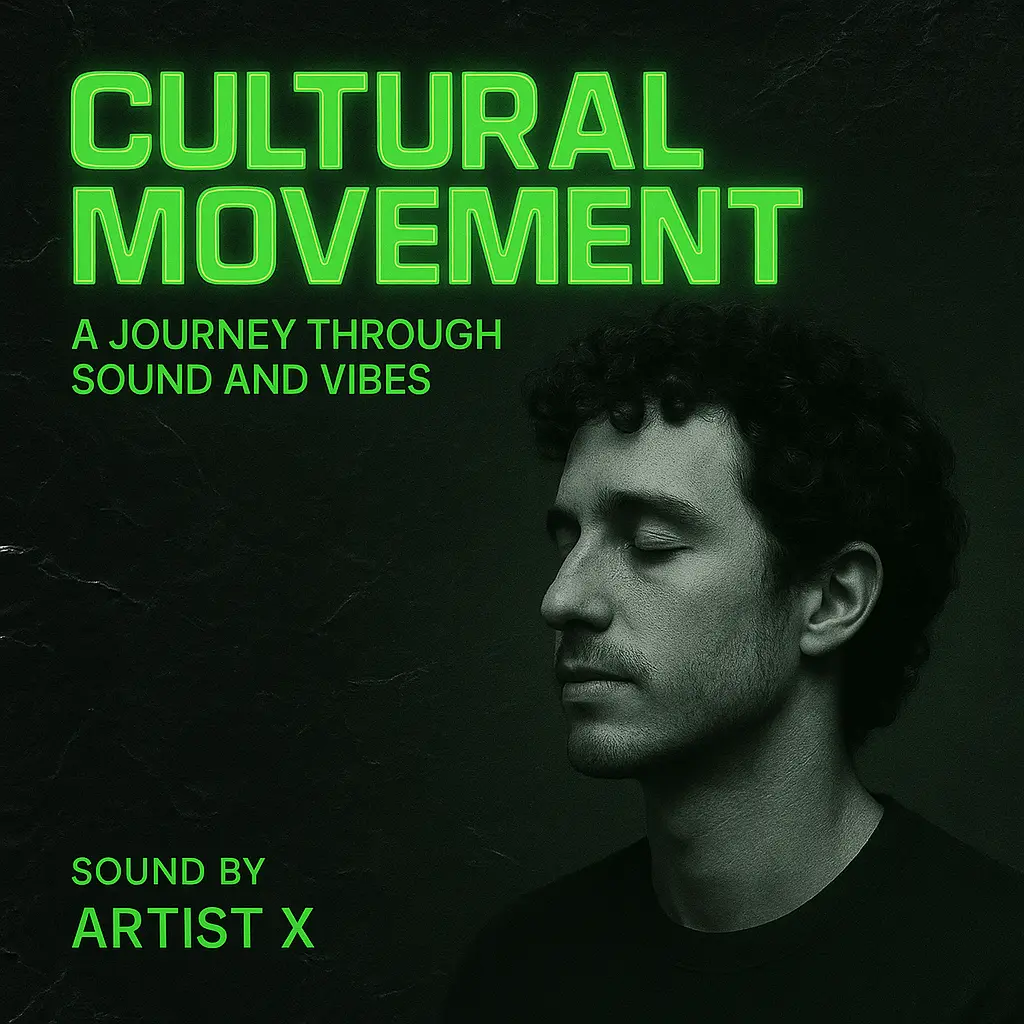 Mixtape Album Covers template with neon green title and a black-and-white portrait.