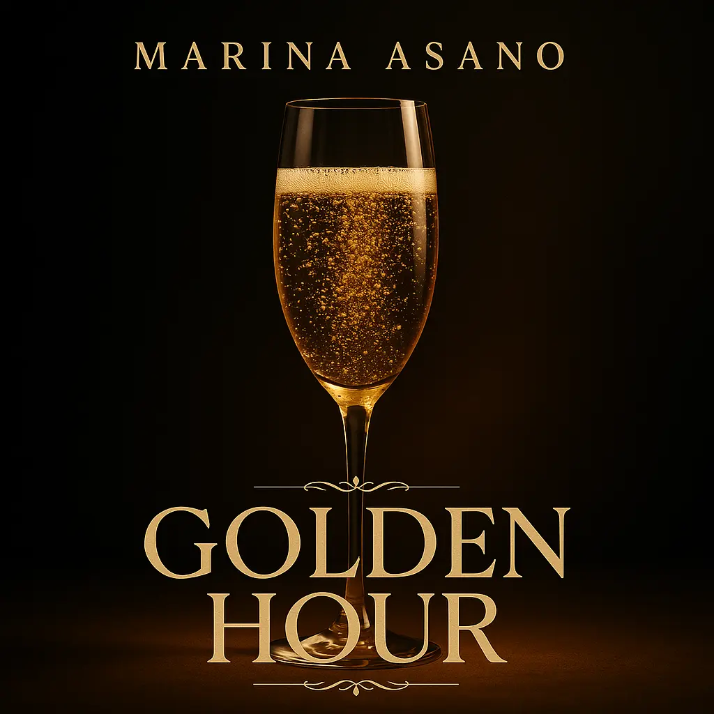 Elegant Mixtape Album Covers template with champagne glass and gold text