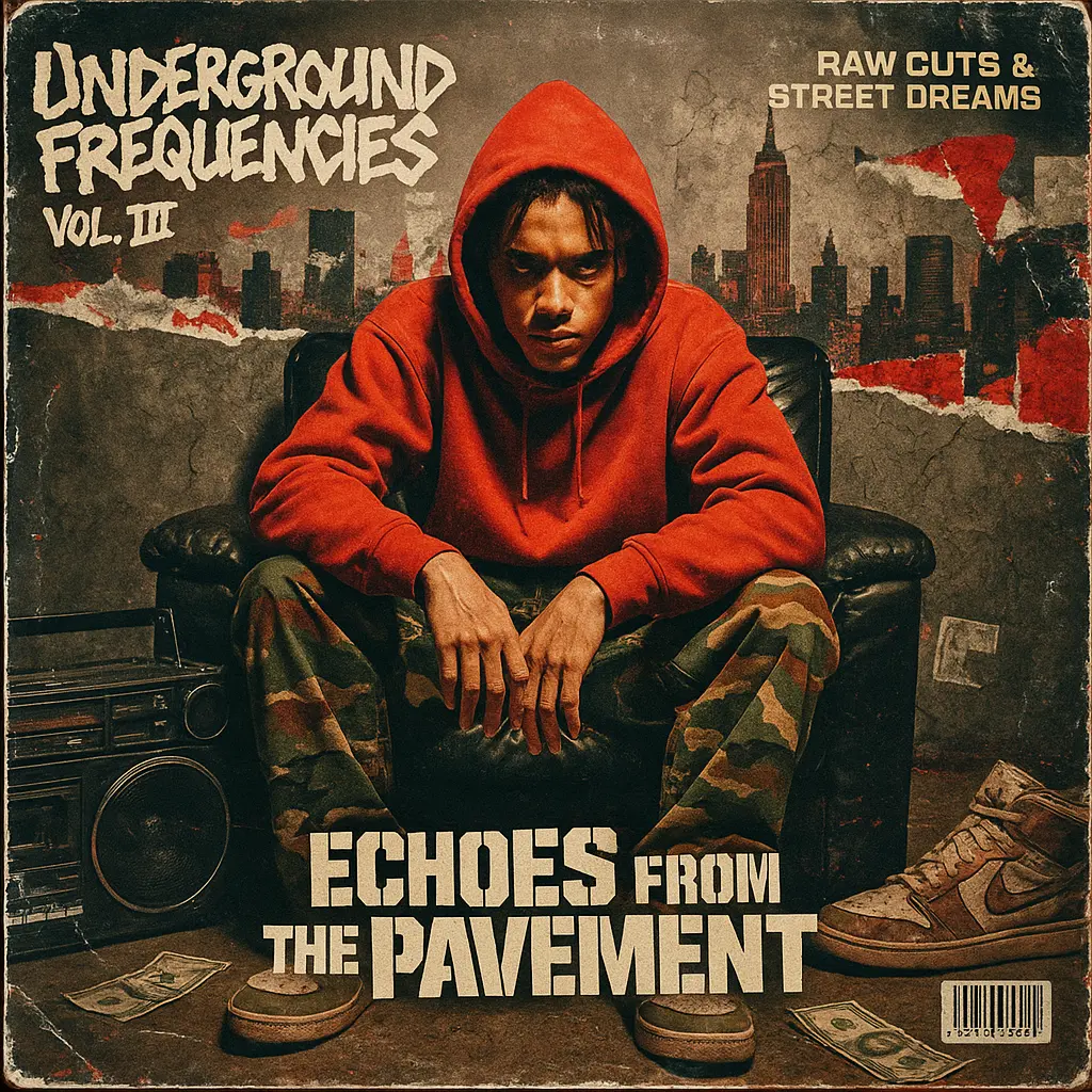 Urban retro Mixtape Album Covers template with gritty collage style