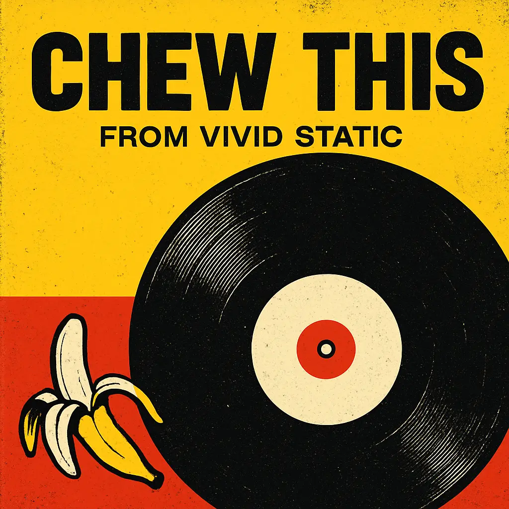 Bold pop art Mixtape Album Covers template with vinyl and banana