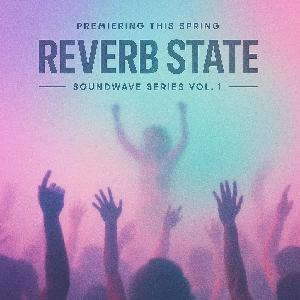 Pastel haze concert scene on Mixtape Album Covers template