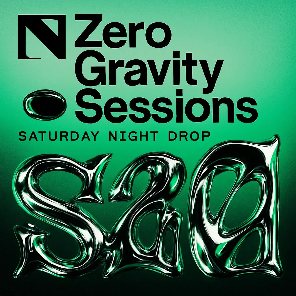 Chrome surreal Mixtape Album Covers template with neon green backdrop