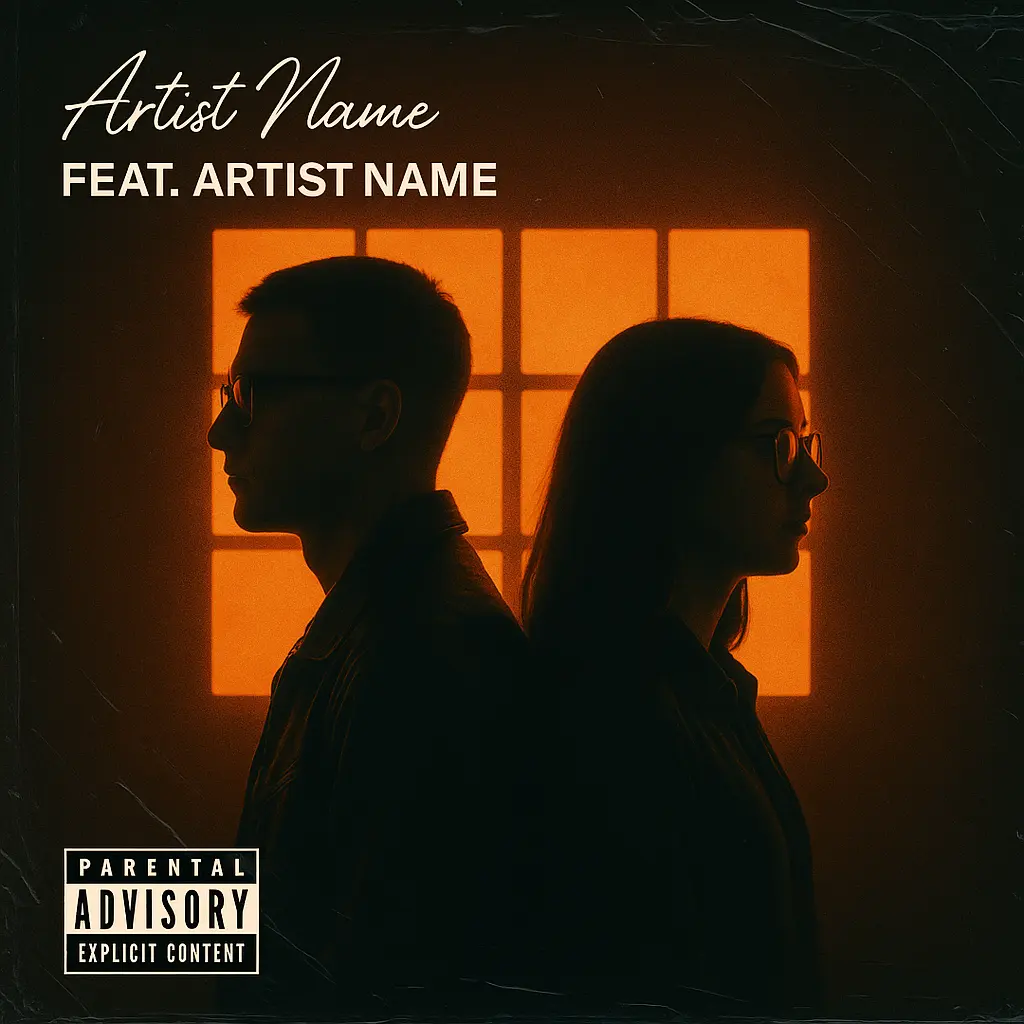 Mixtape Album Covers template featuring two figures in profile, dramatic lighting, and bold text