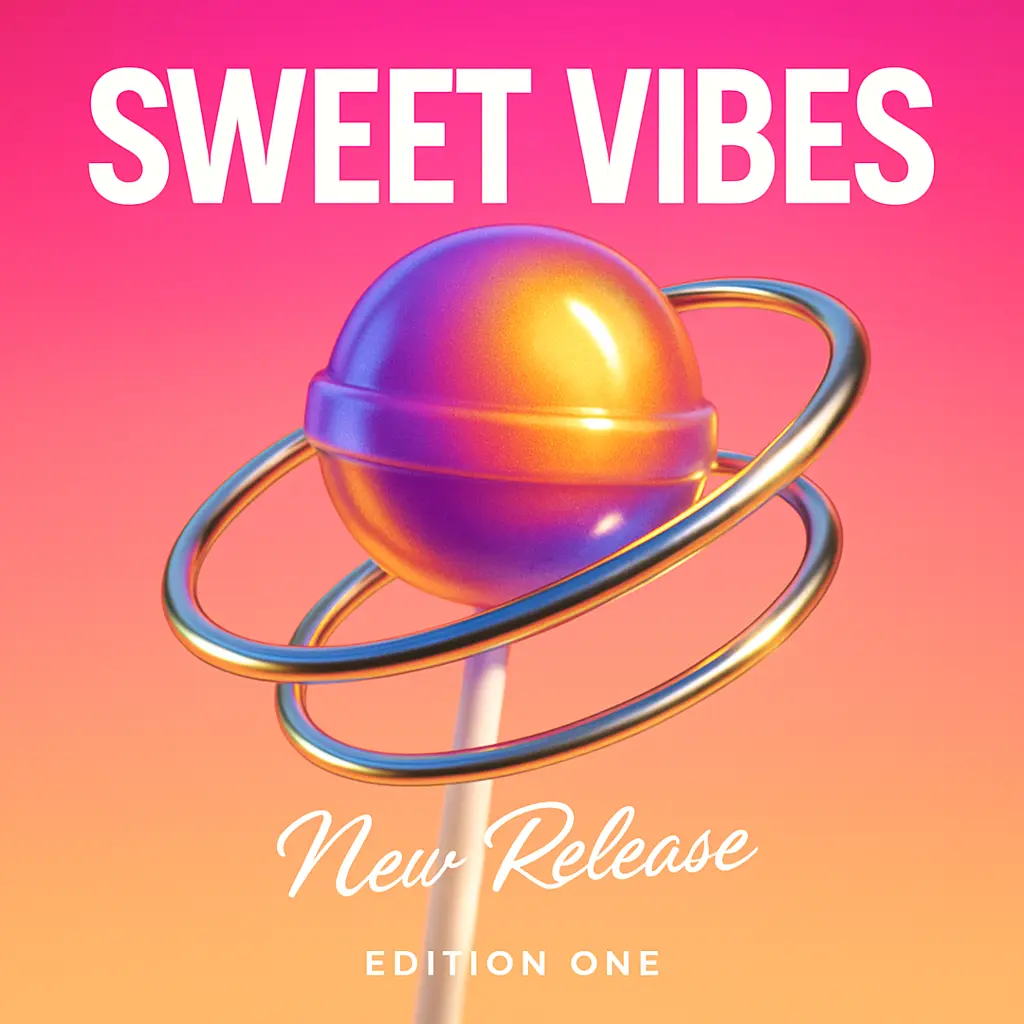Mixtape Album Covers template with lollipop and metallic rings