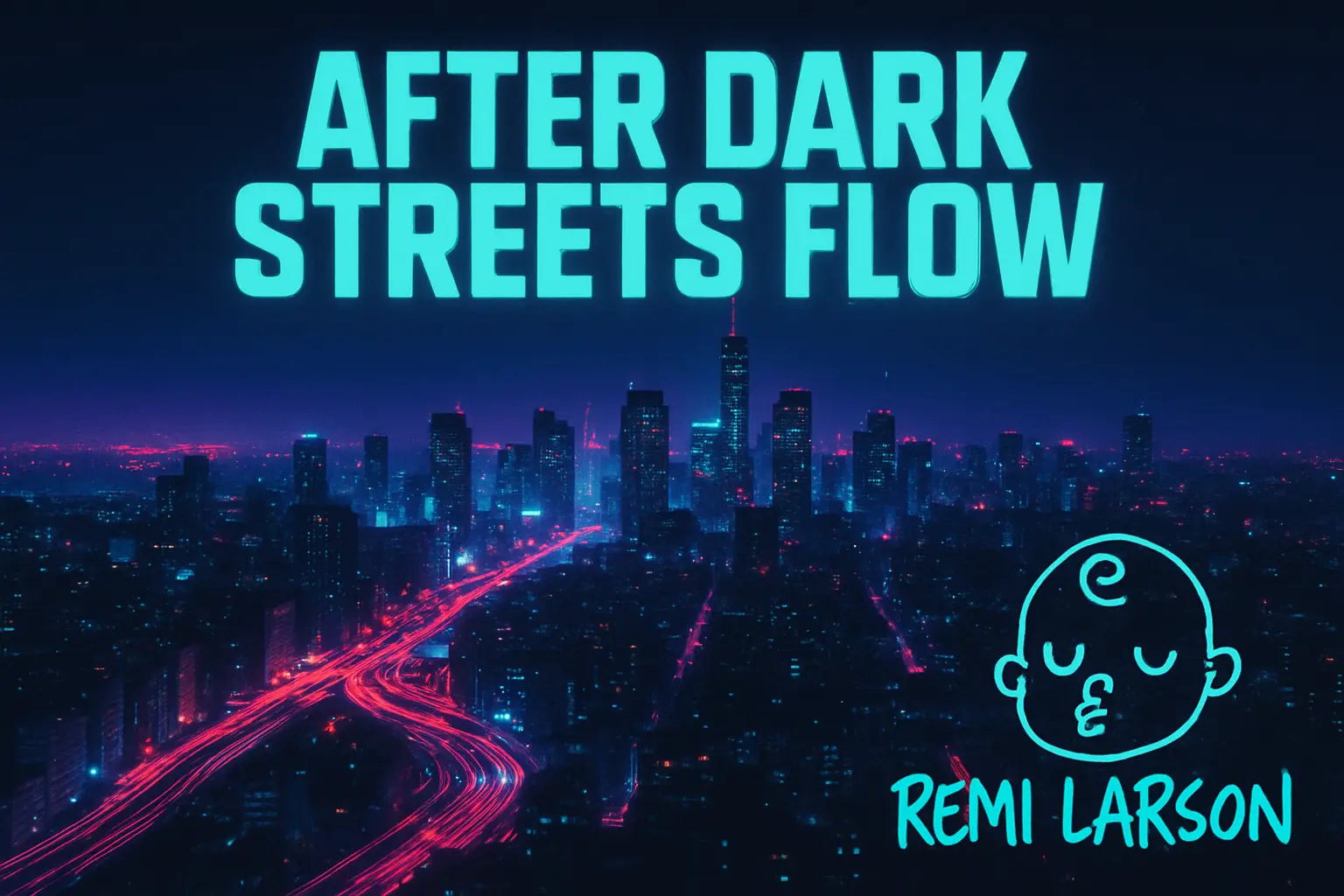 Surreal neon bust on textured Mixtape Album Covers template