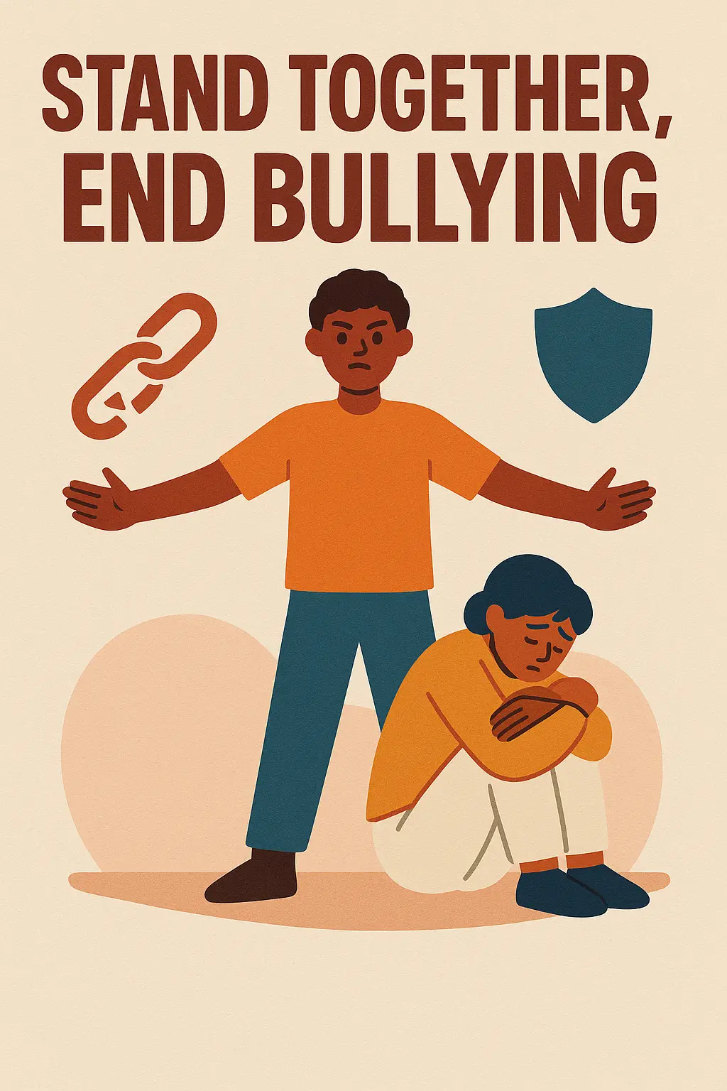 Anti-Bullying Poster template with unity and support theme