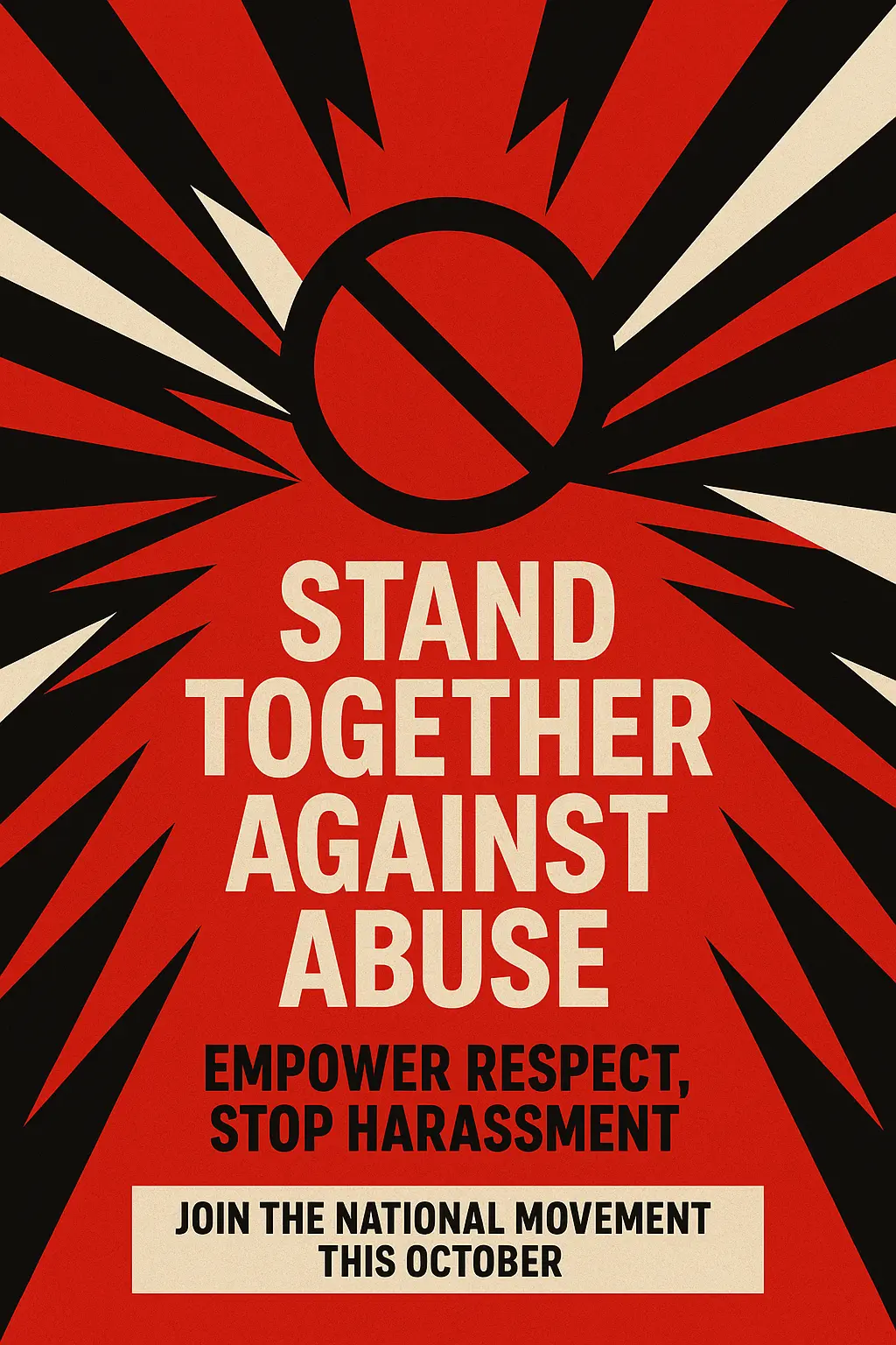Anti-Bullying Poster template with bold red and black design