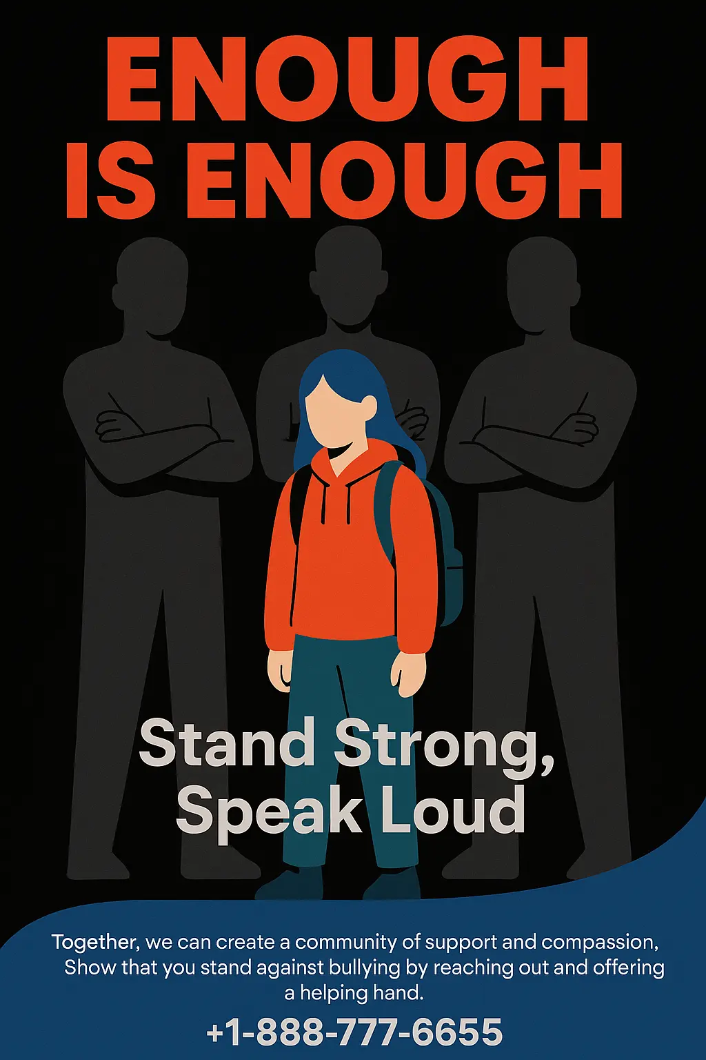 Empowering Anti-Bullying Poster template with bold central figure