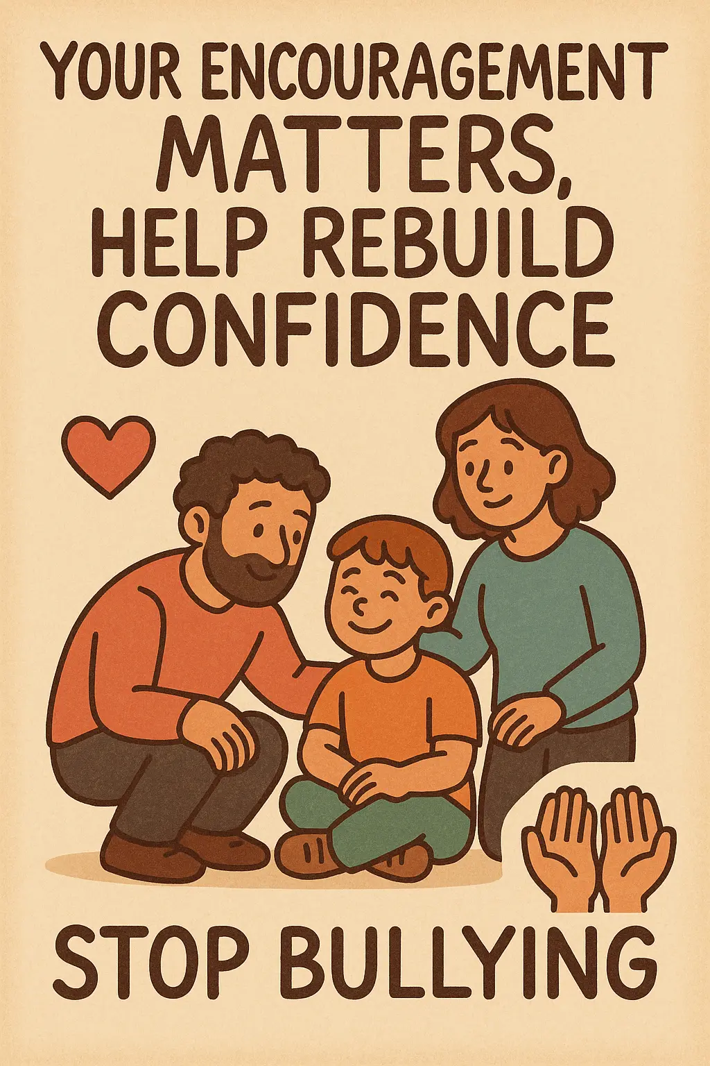 Anti-Bullying Poster template with supportive characters and hopeful tone.