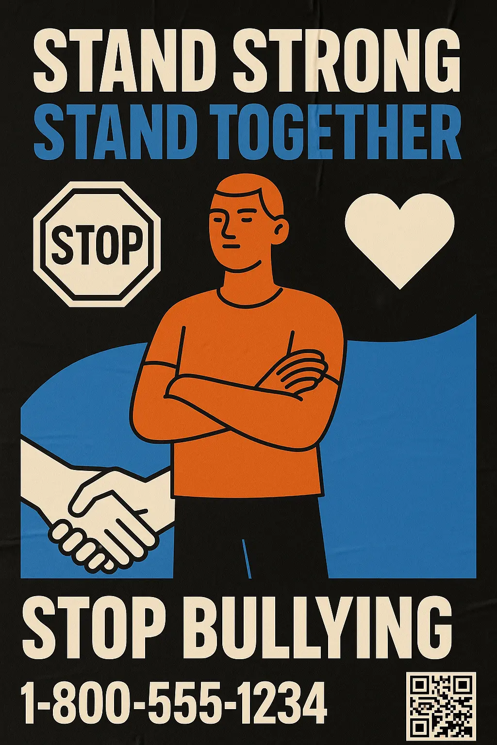 Anti-Bullying Poster template with unity symbol and bold typography