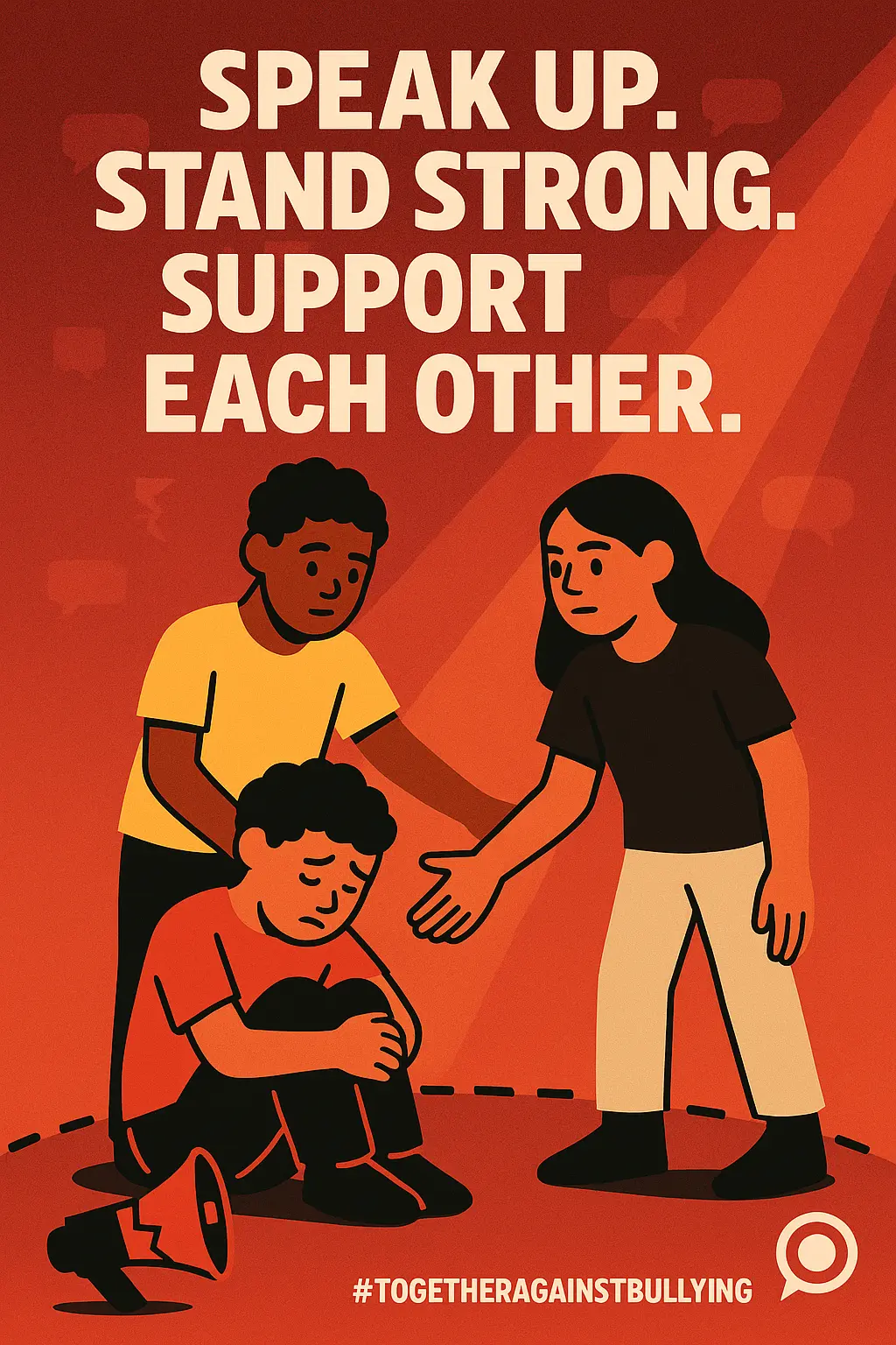 Empowering Anti-Bullying Poster template with supportive youth