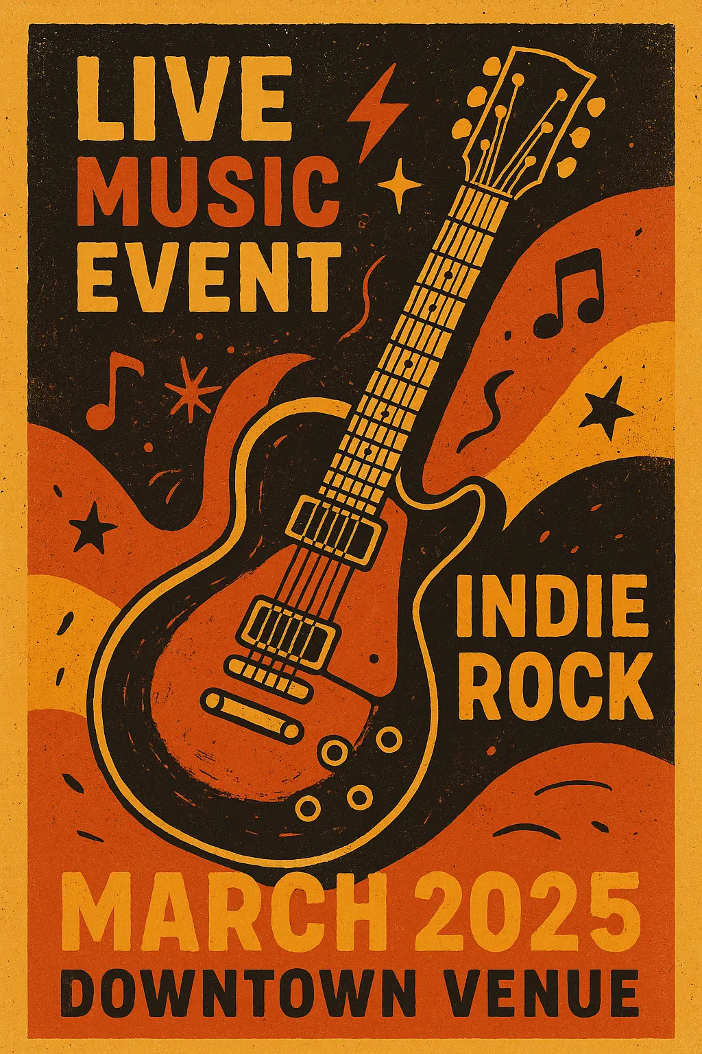 Grunge-inspired Band Poster template with alternative rock theme