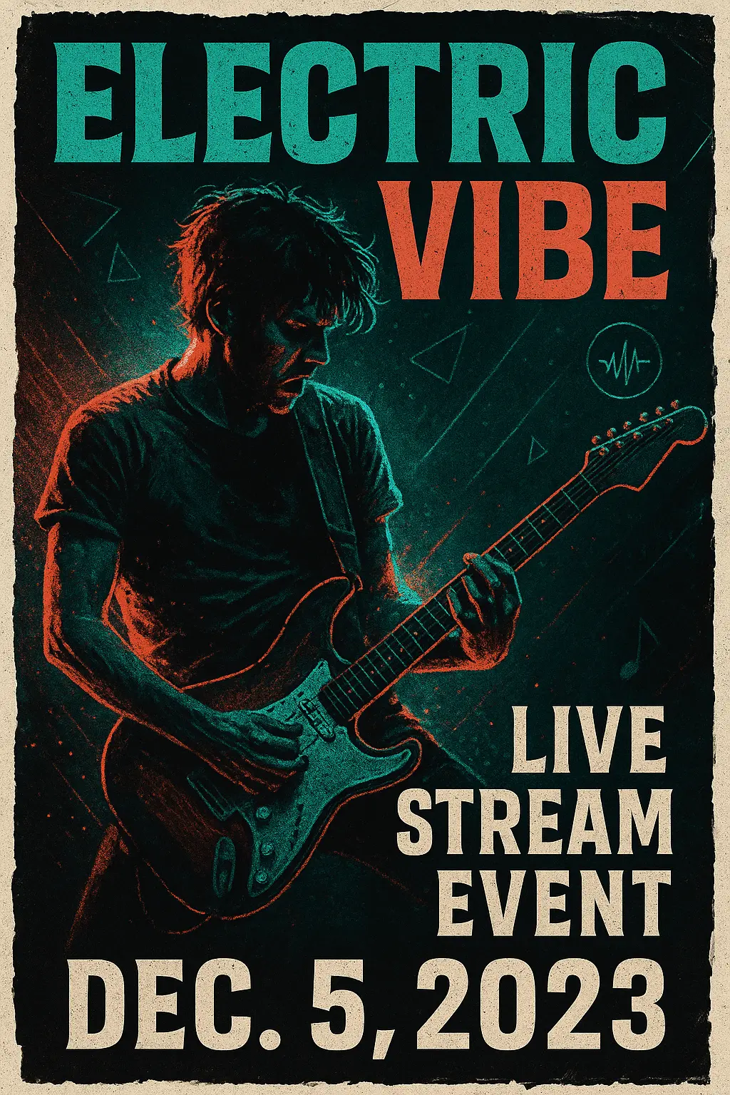 Surreal black-and-white Band Poster template with rock silhouette