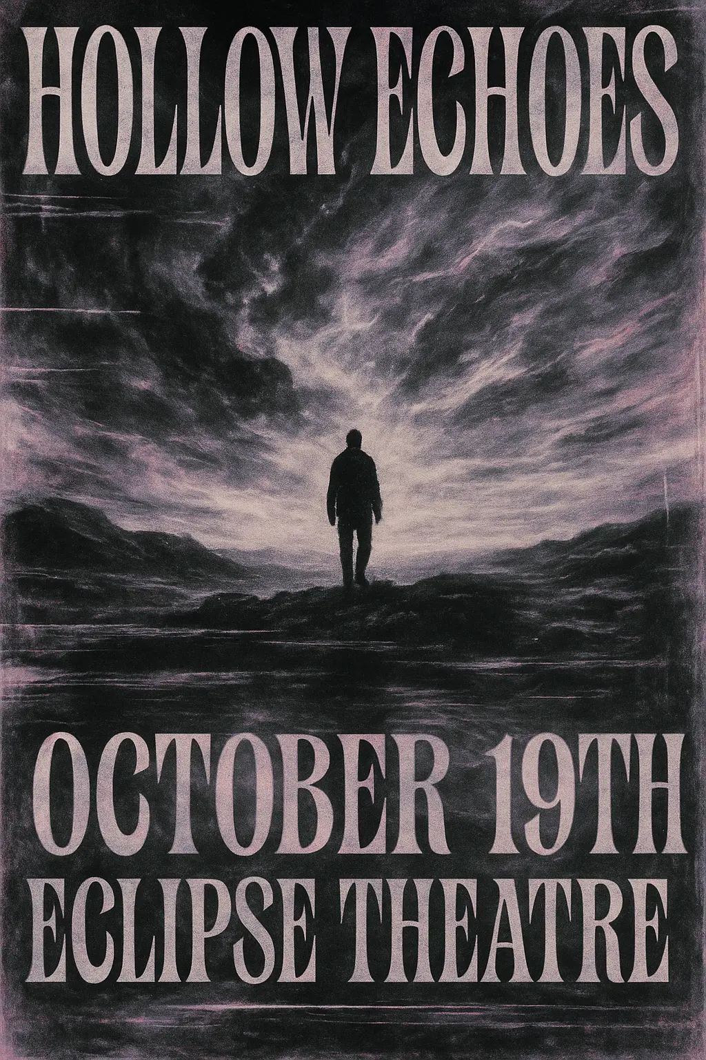 Grunge-style Band Poster template with skull and bold fonts