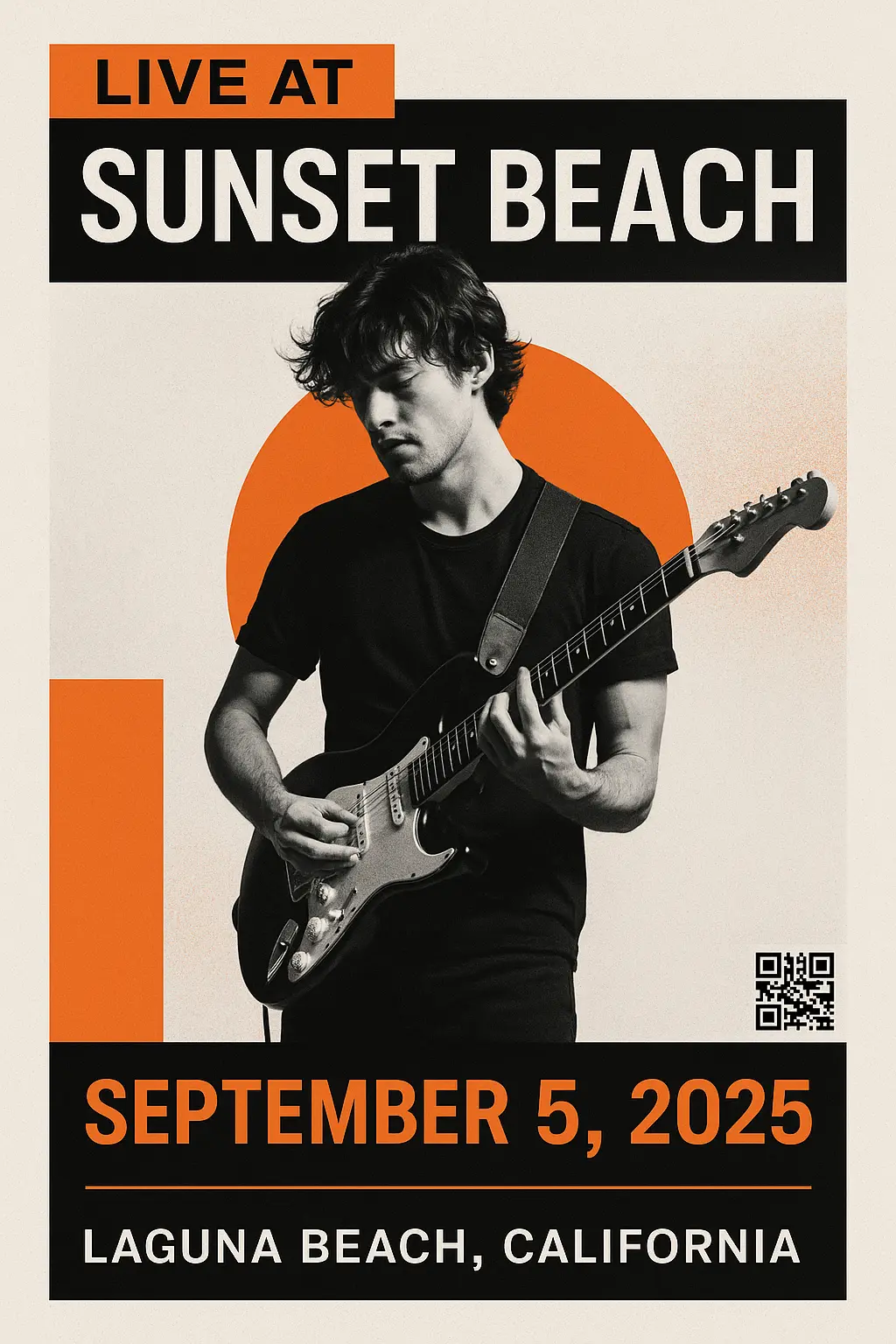 Gritty post-punk Band Poster template with distressed textures