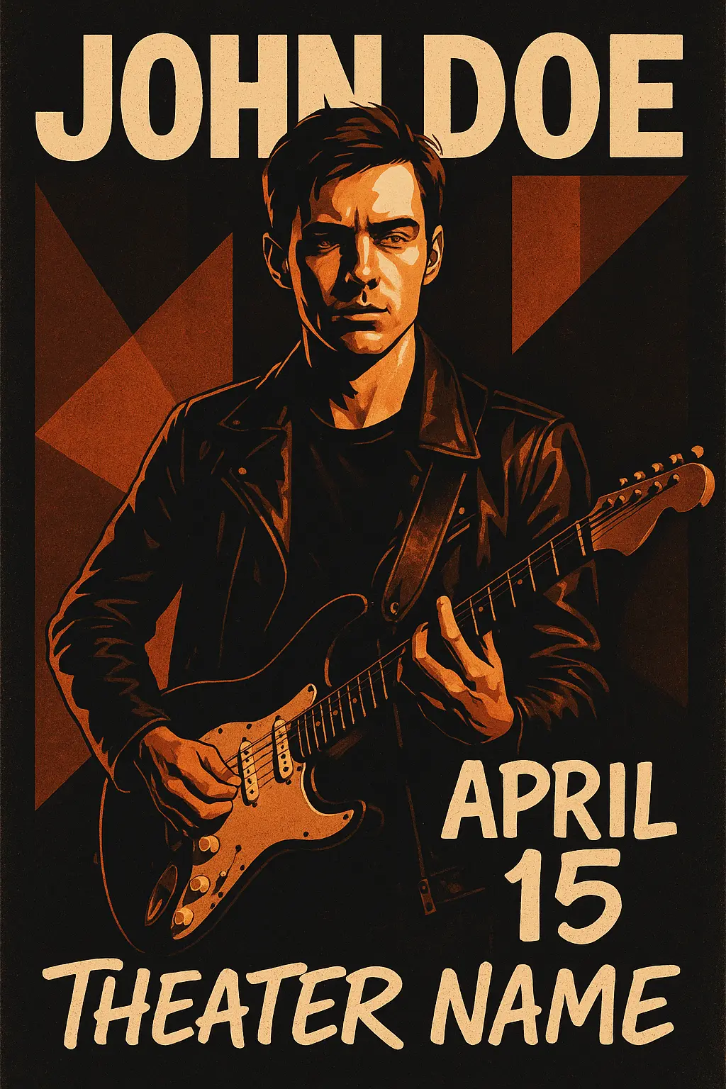 Indie rock Band Poster template with dynamic musician photos