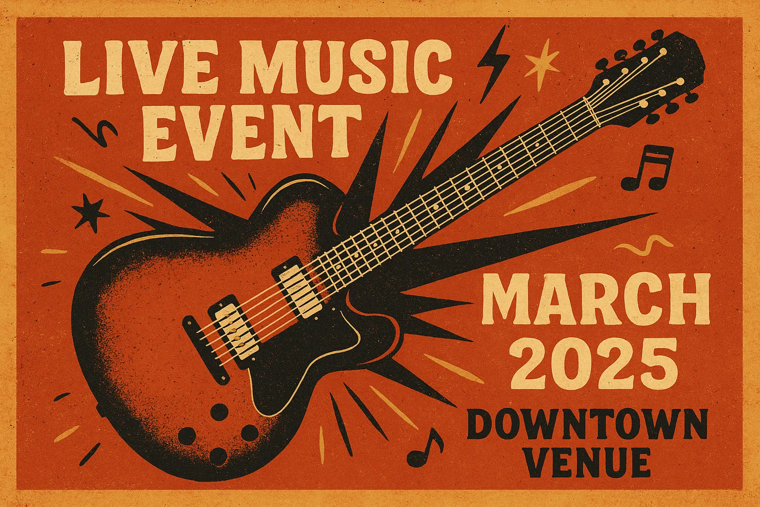 Grunge-inspired Band Poster template with alternative rock theme