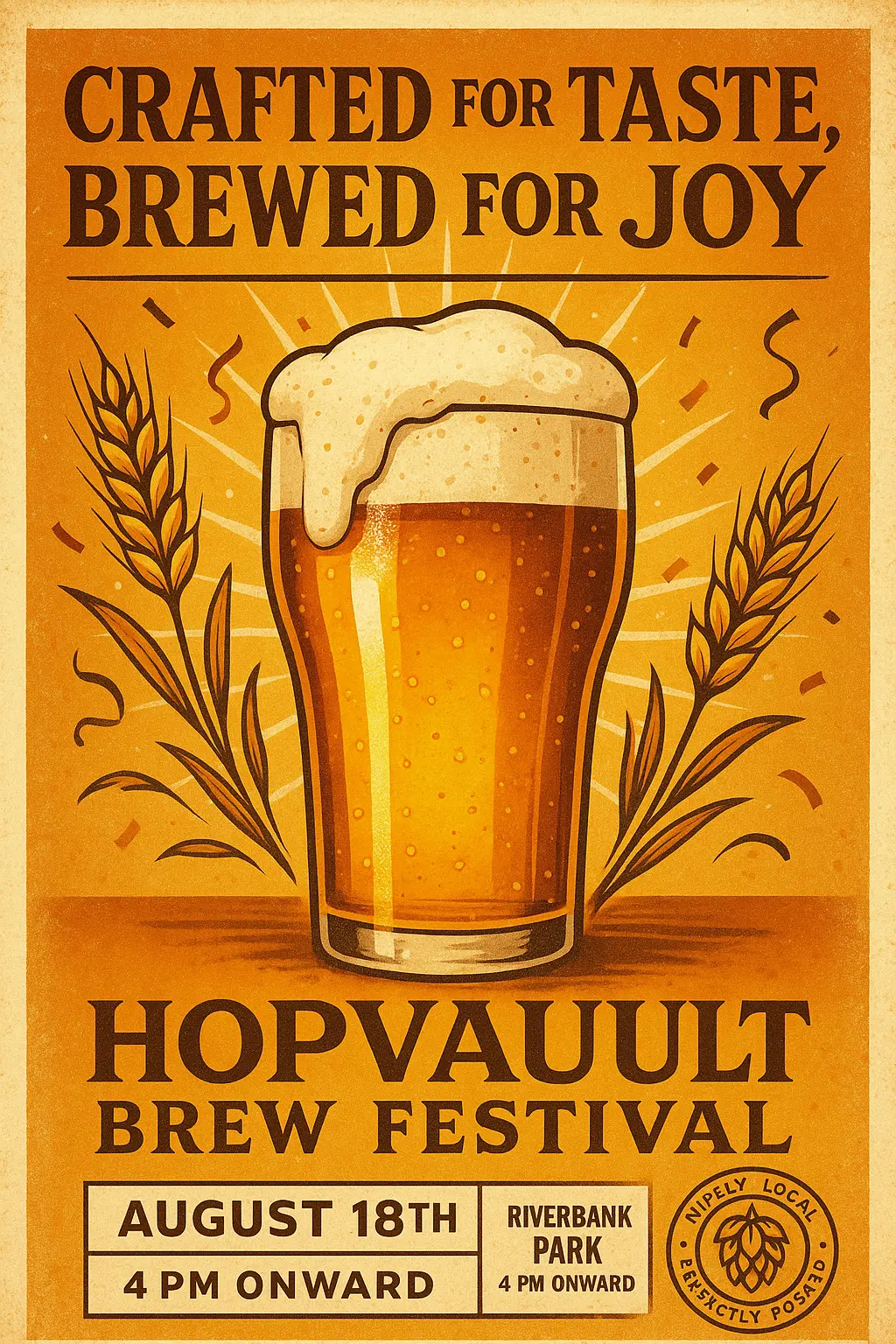 Retro Beer Poster template with pint glass and bold slogan