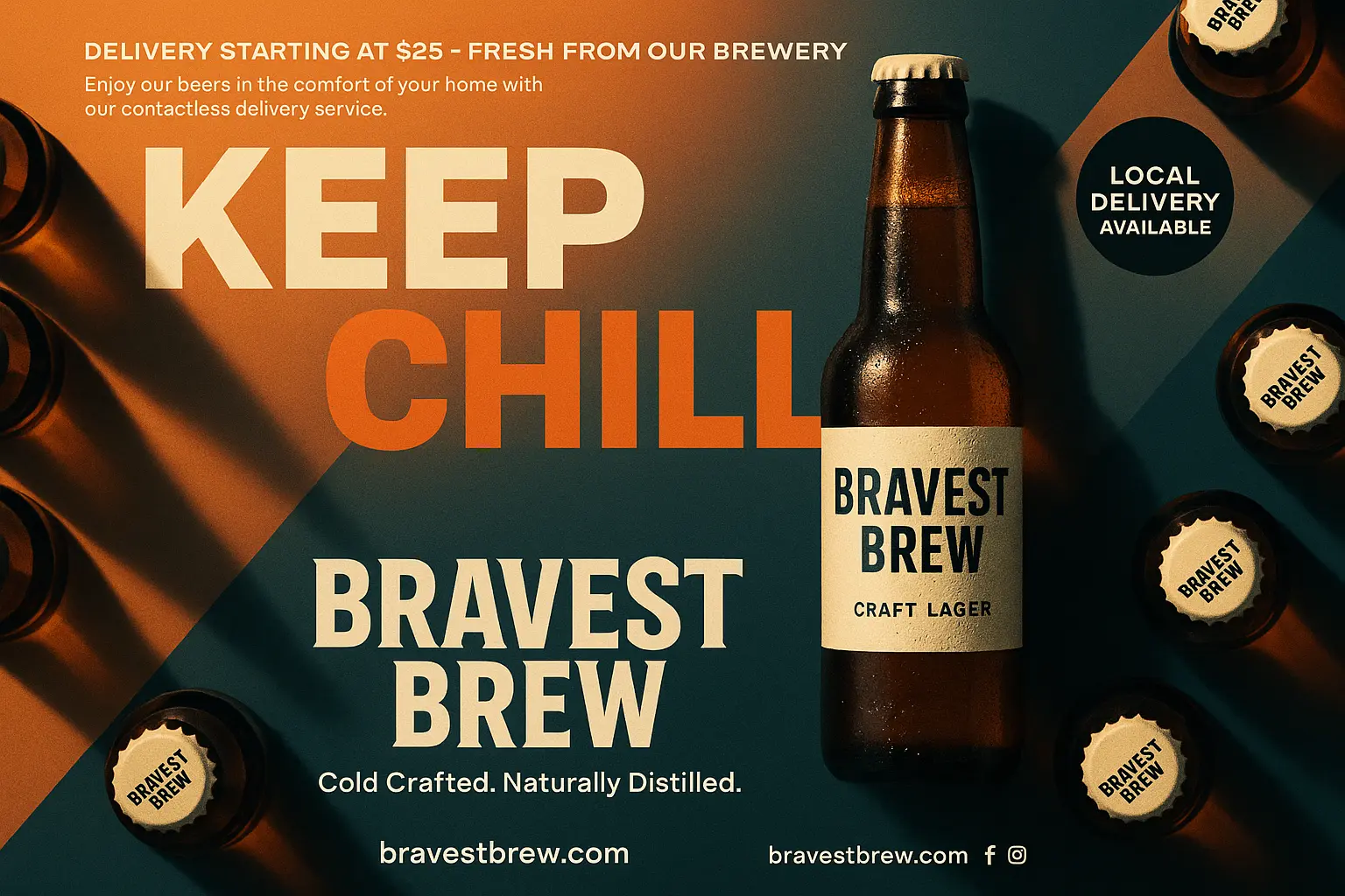 Beer Poster template featuring a frothy pint with retro typography