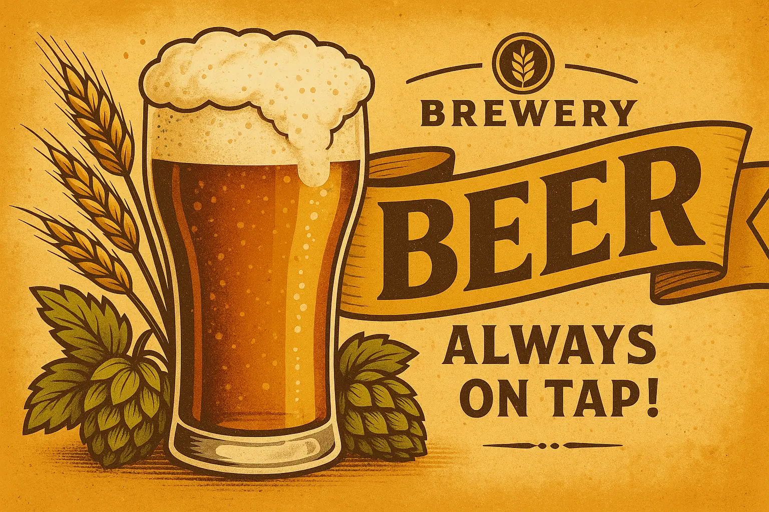 Modern Beer Poster template with craft bottle and pint glass