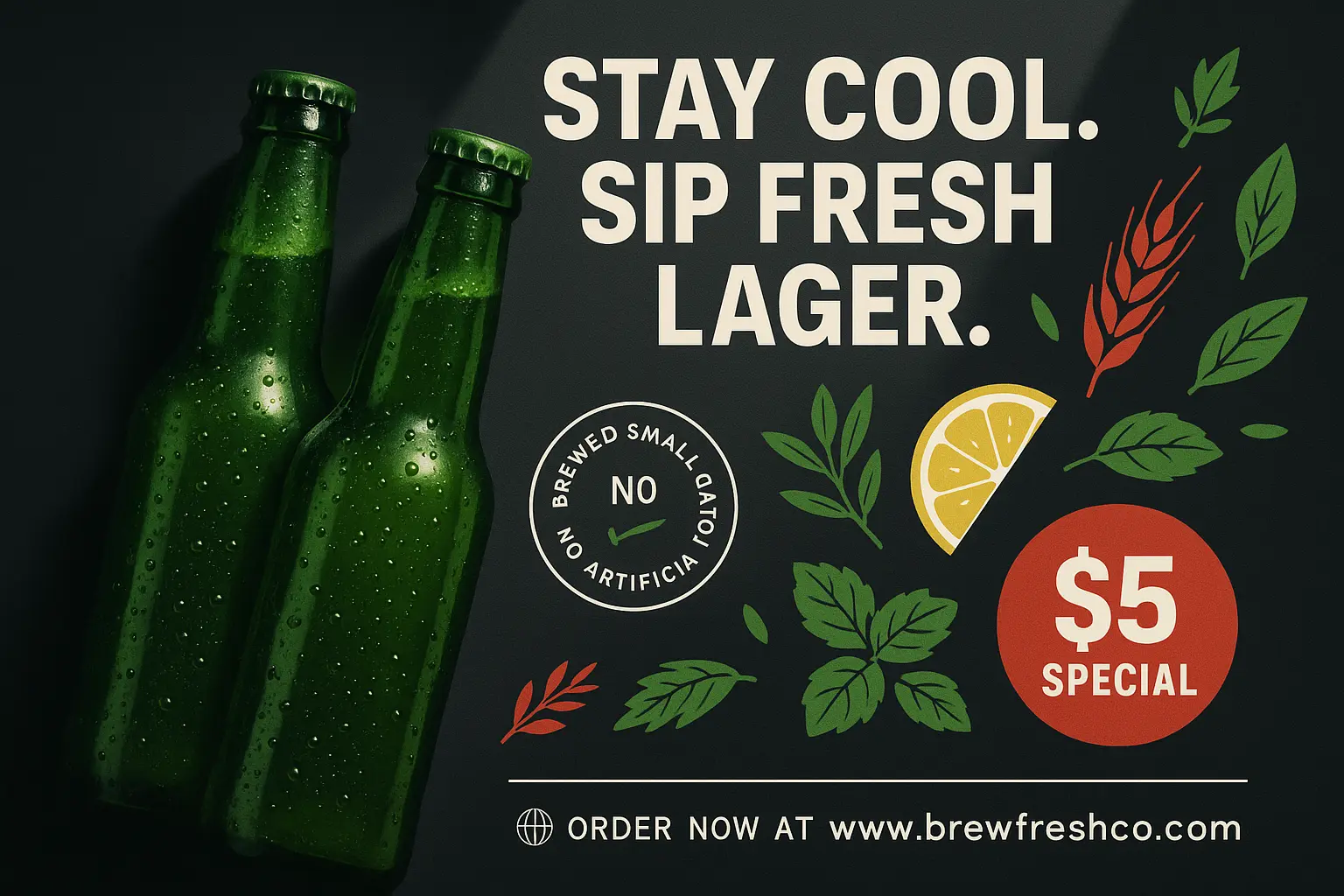 Bold Beer Poster template with glowing pint and DJ event text