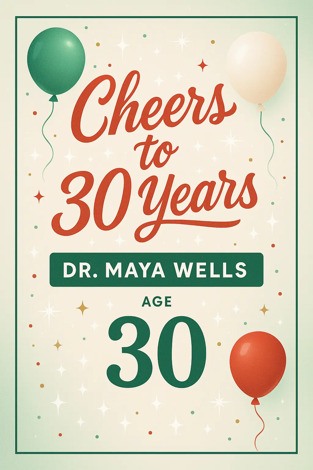 Birthday Poster template with festive design and personalized details.