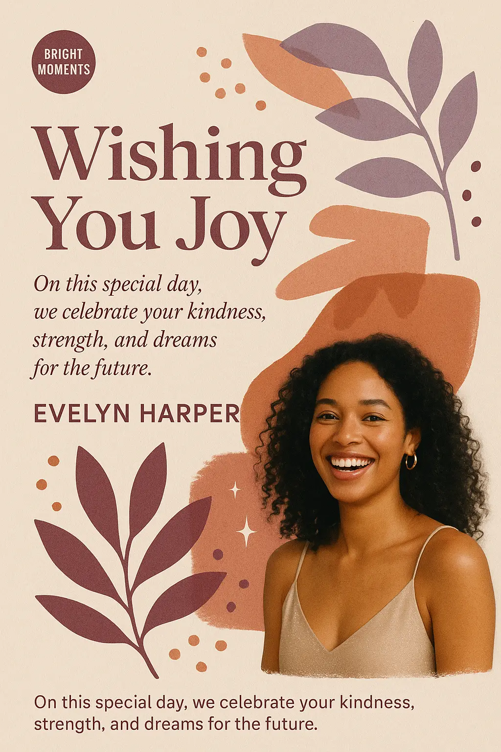 Elegant Birthday Poster template with modern collage and portrait