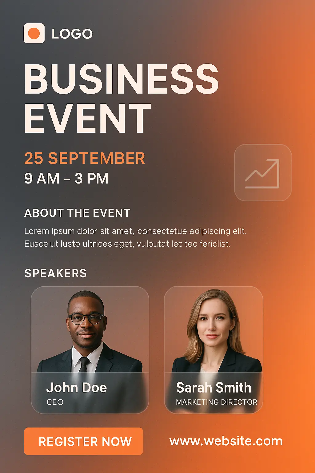Business Poster template with a modern design for a professional event
