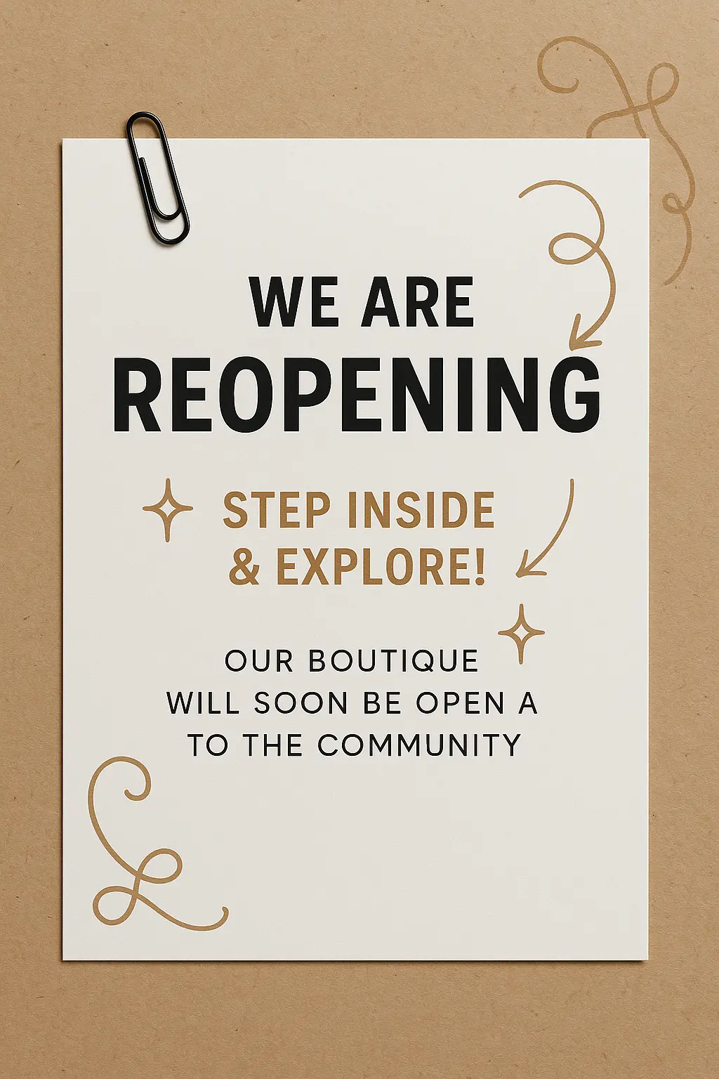 Business Poster template with playful hand-drawn design elements