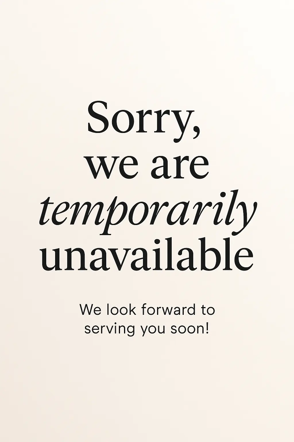 Business Poster template with message of temporary closure and professional design