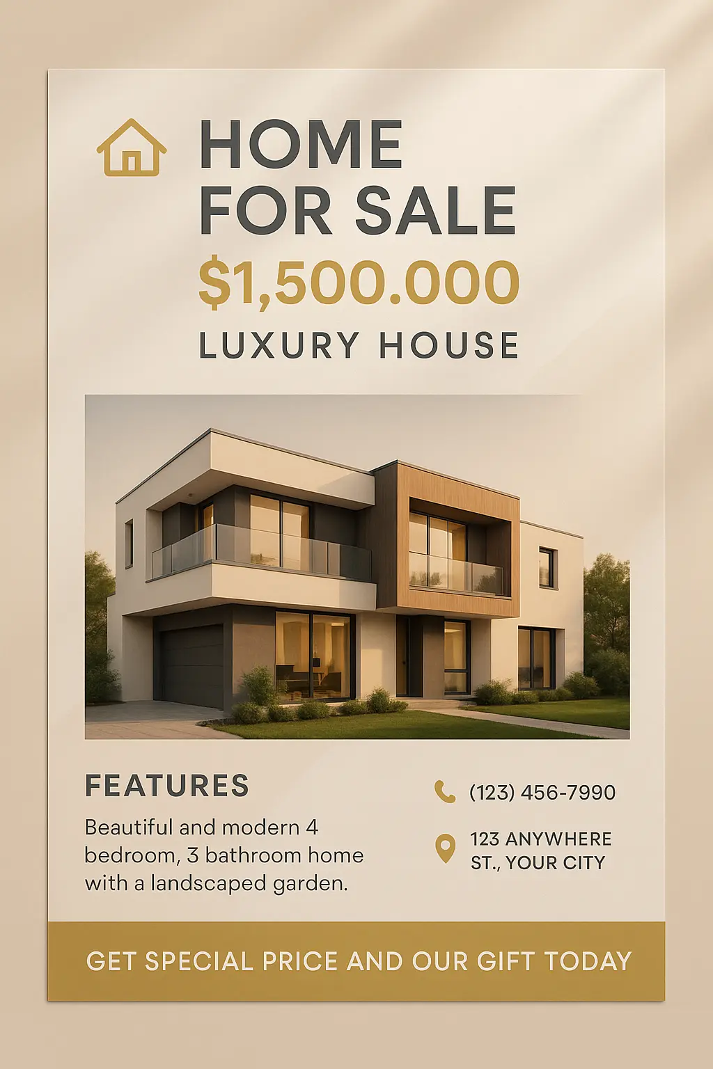 Business Poster template for real estate property sale
