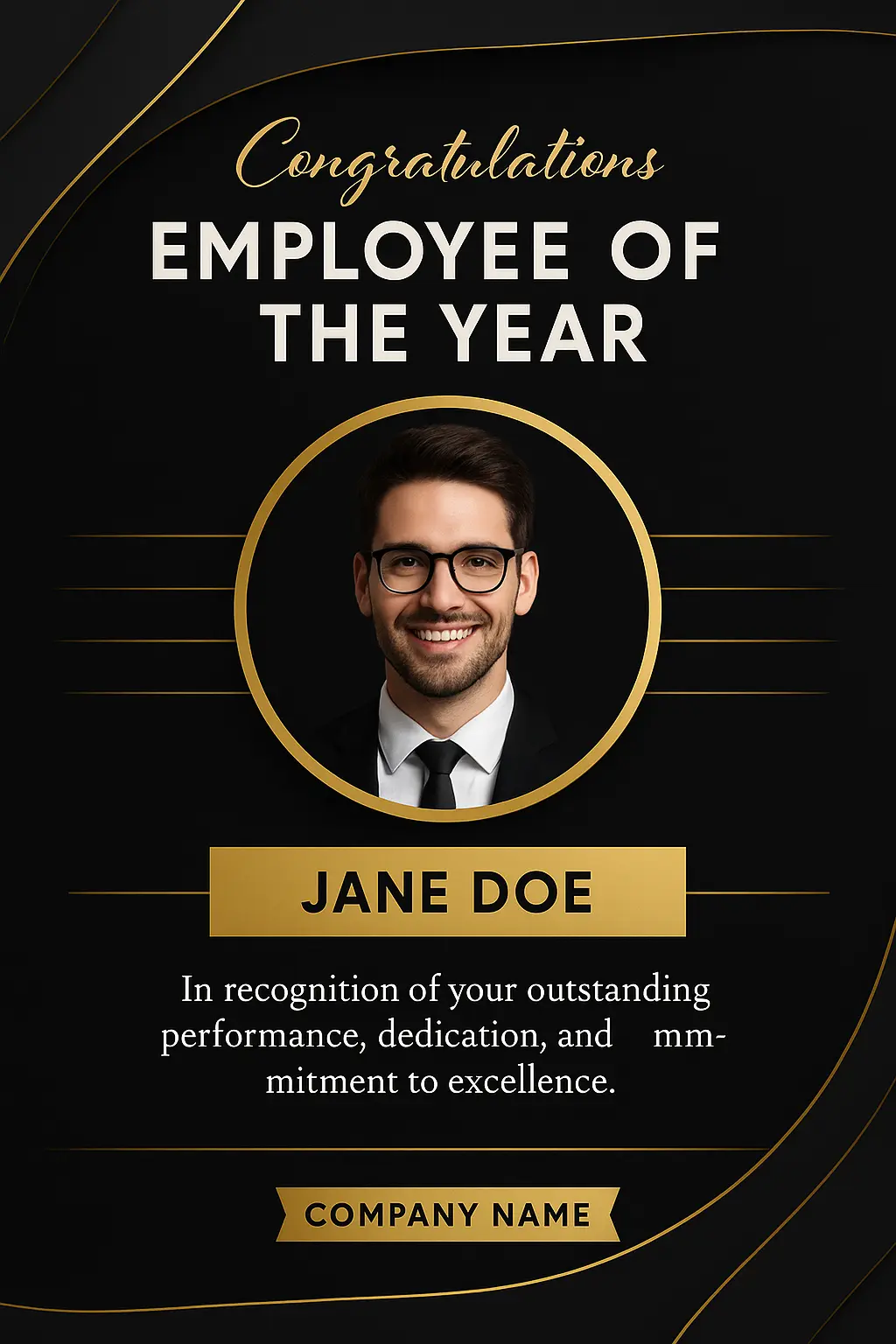 Elegant Business Poster template for employee recognition