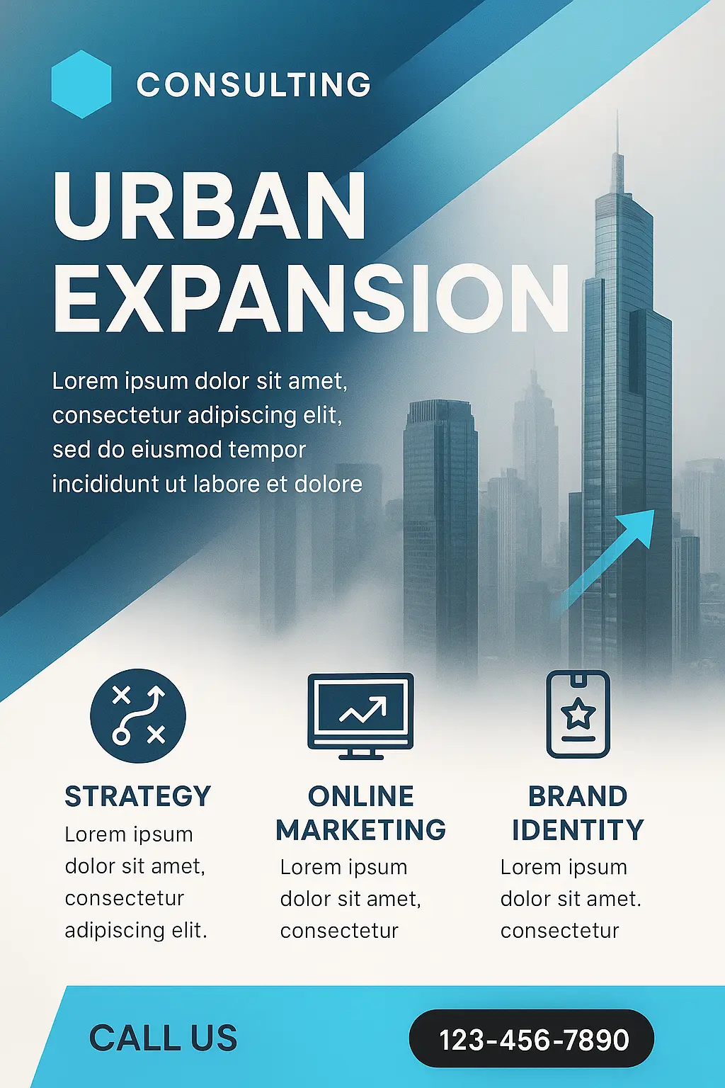 City-themed Business Poster template with bold growth visuals