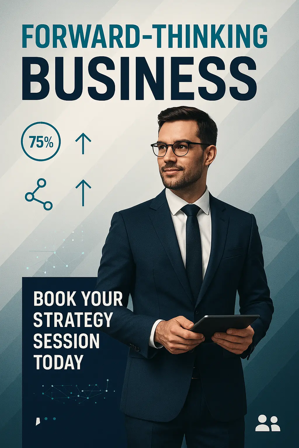 Modern Business Poster template with entrepreneur and bold design