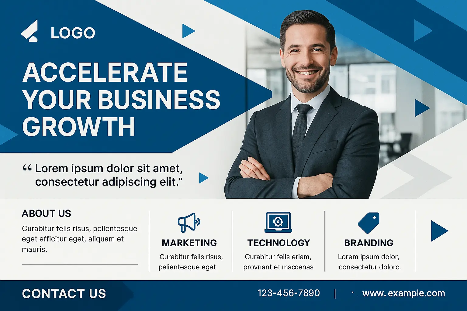 Business Poster template with playful hand-drawn design elements