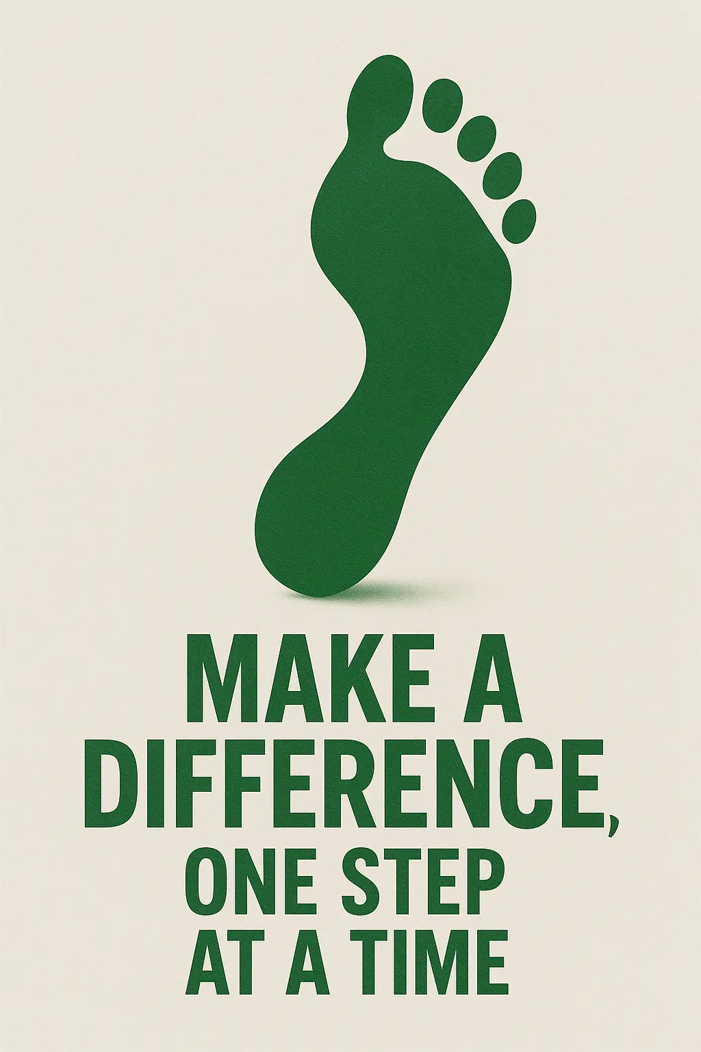 Climate Change Poster template featuring a bold footprint symbolizing sustainability.