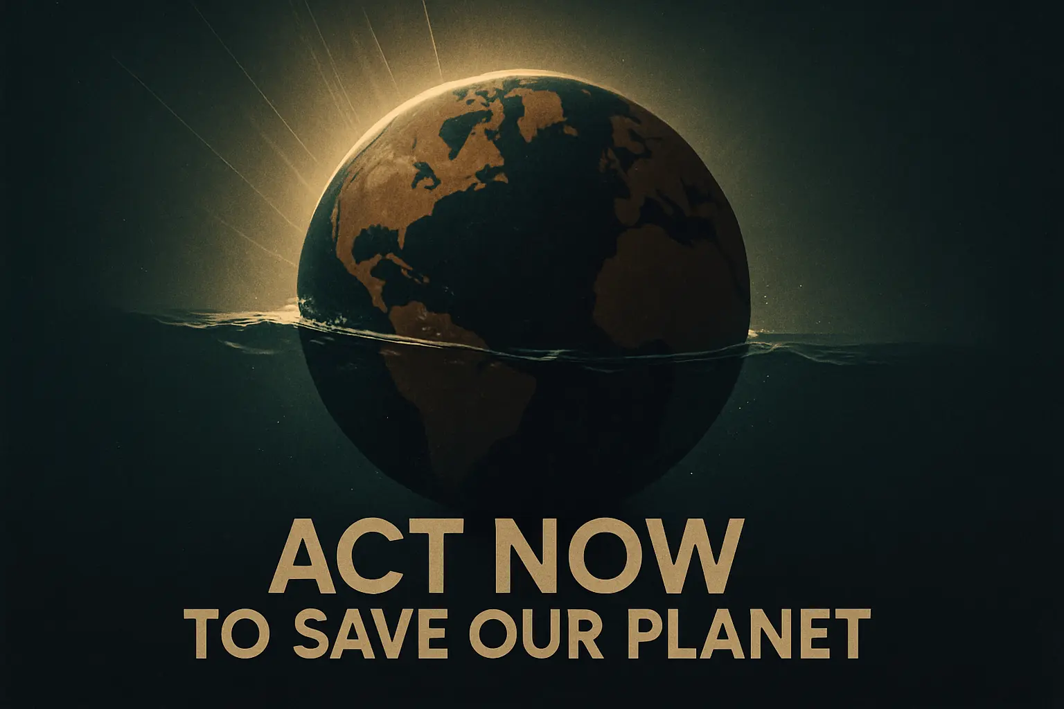 Climate Change Poster template with cracked earth and urgent message