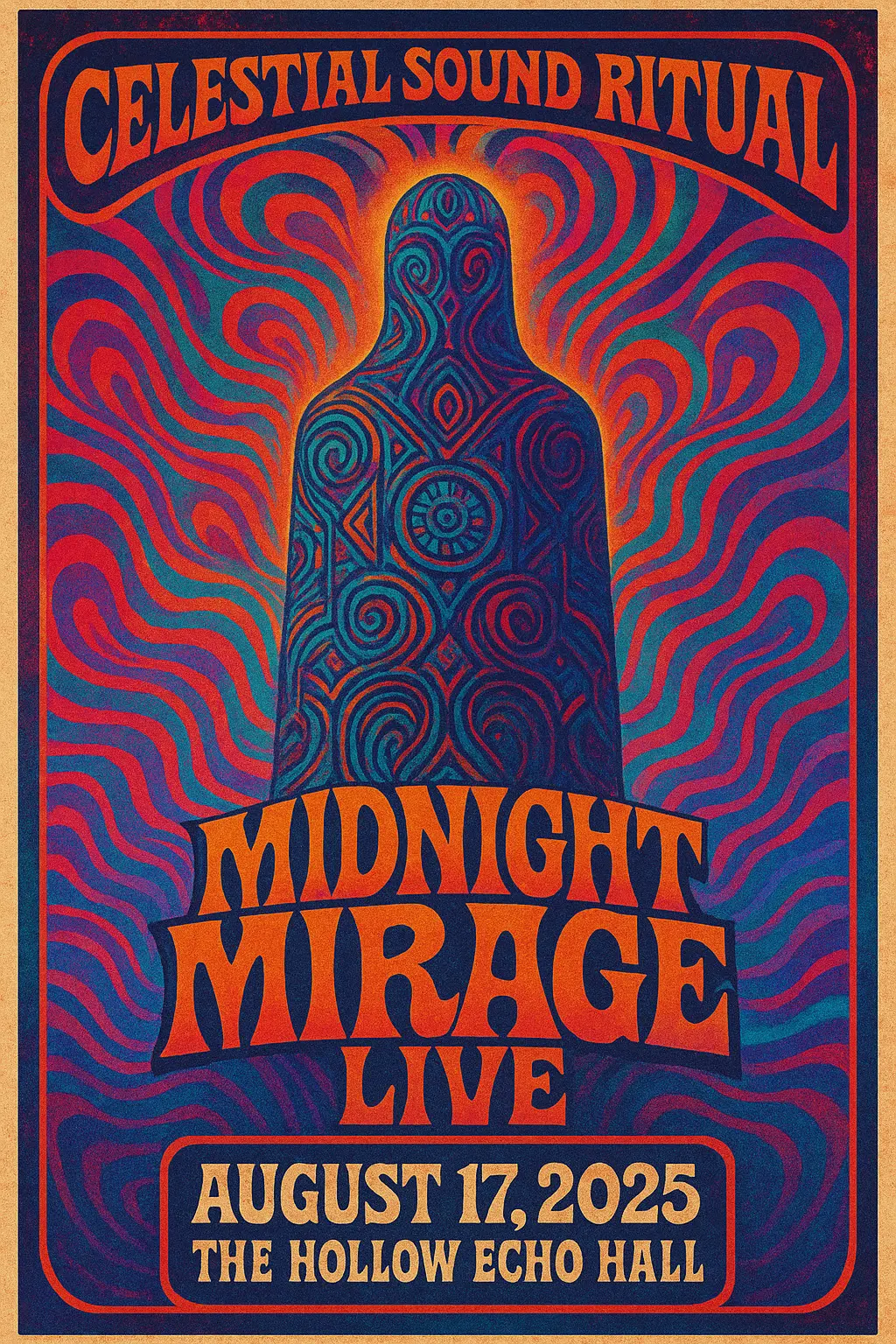 Psychedelic Concert Poster template with bold surreal design