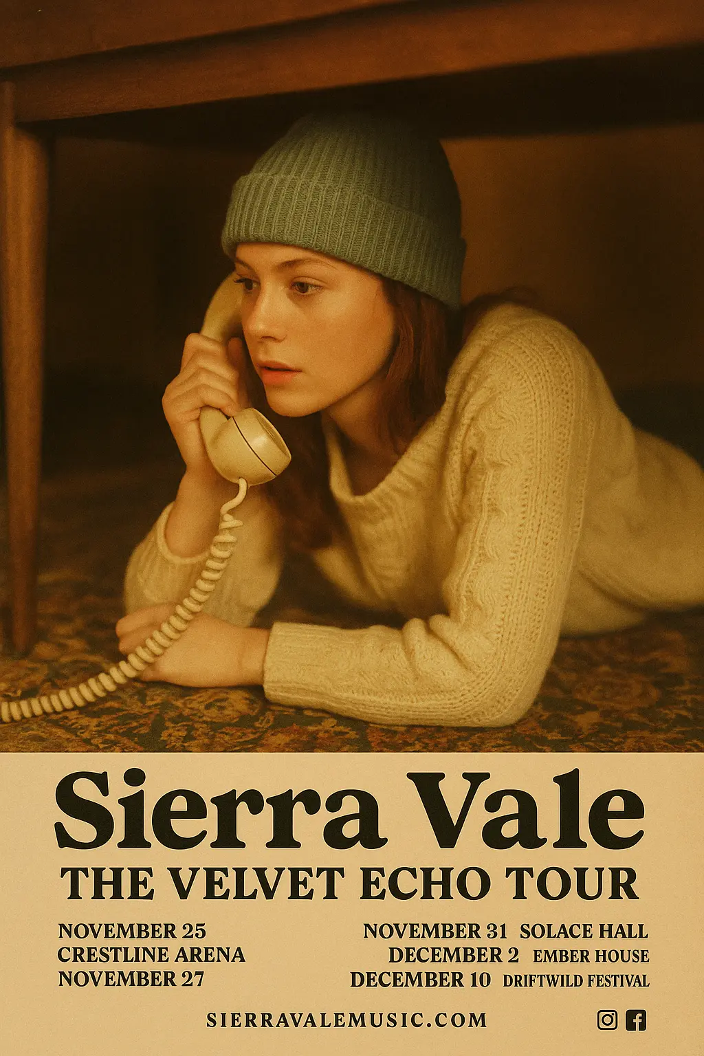 Retro Concert Poster template with vintage photo and bold text
