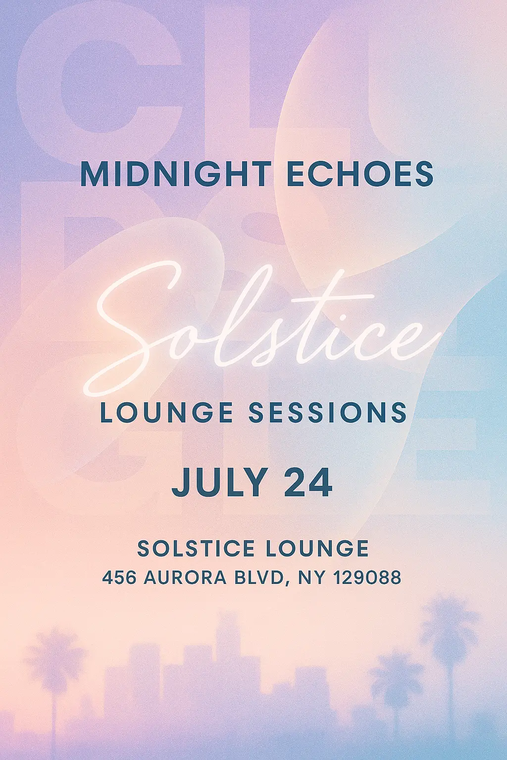 Dreamy pastel Concert Poster template for electronic music event