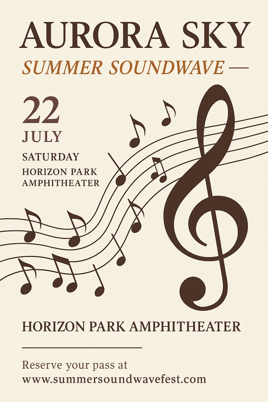 Modern Concert Poster template with musical theme and elegant layout