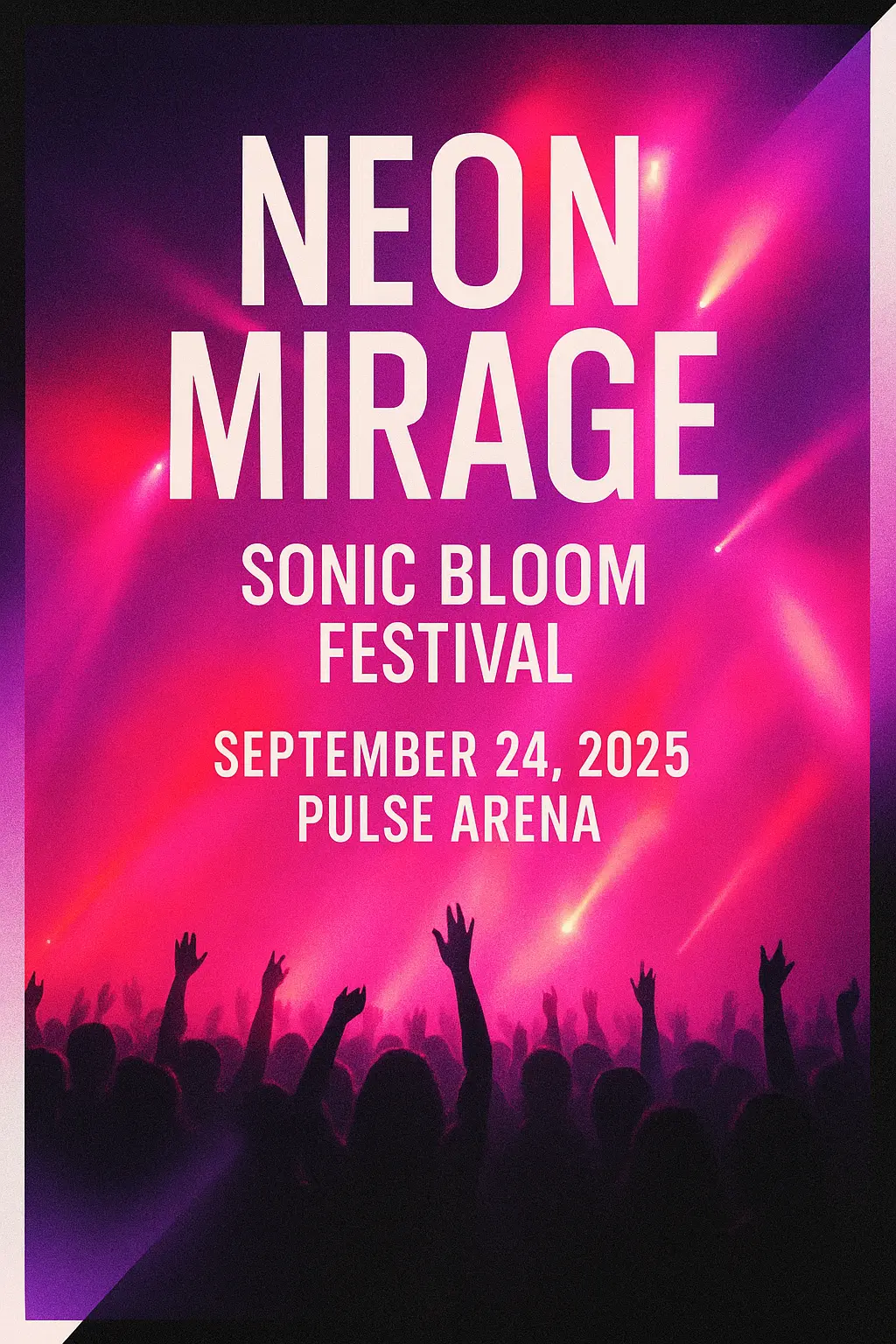Euphoric Concert Poster template with crowd silhouettes and bold layout
