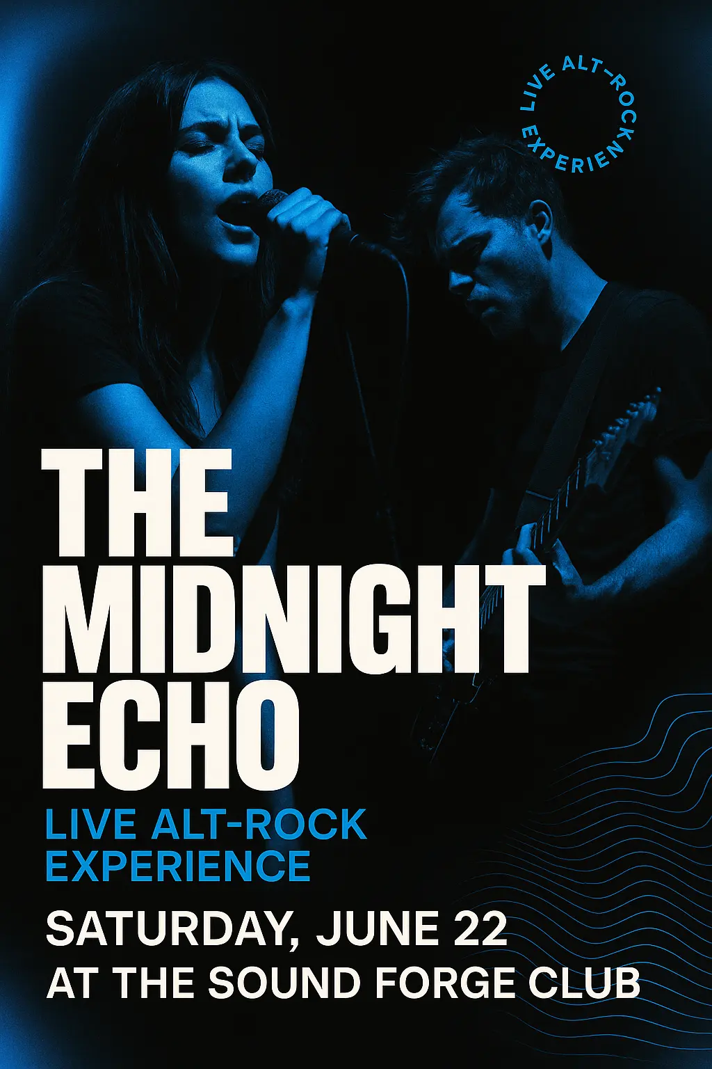 Modern indie rock Concert Poster template with moody band photos