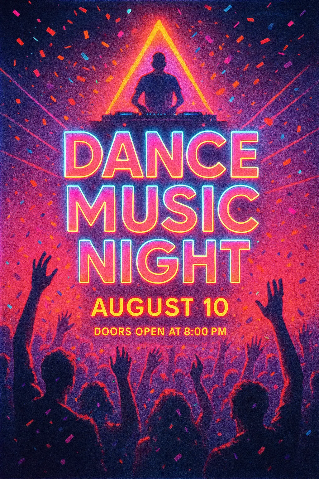 Vibrant Concert Poster template for Dance Music Night event