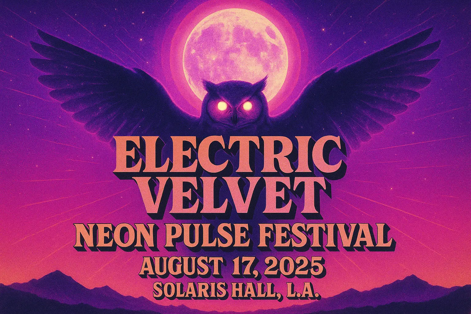 Psychedelic Concert Poster template with bold surreal design